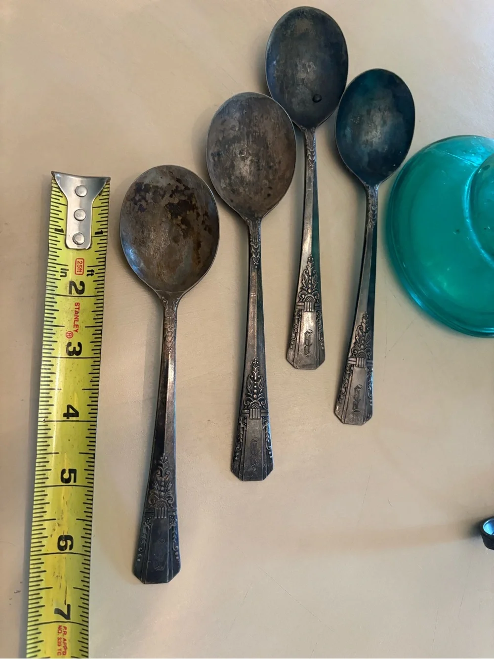 Vintage-Style Blackened Silver Dessert Spoon Set - Home Dining